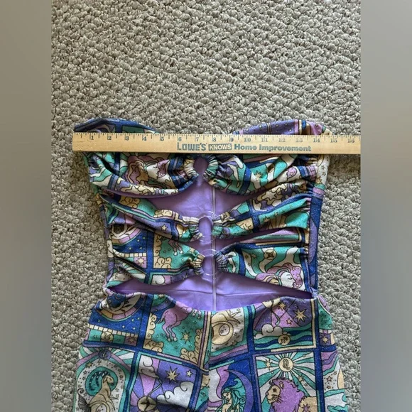 Oceanus x Anthropologie Eden Cutout Strapless Jumpsuit Jumper Purple size M - Picture 6 of 10
